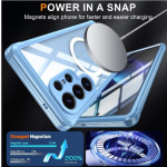 (Blue) Magnetic Case for Samsung Galaxy S25 Ultra Compatible with MagSafe - Drop and Crash Proof, Fully Transparent, 360° All-Inclusive PET Protective Film