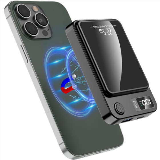 Power Bank 10000mAh Pengisi Daya Nirkabel Magnetik Paket Baterai Untuk iPhone