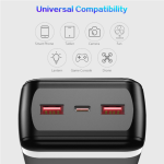 Power Bank Fast Charging 50000mAh, USB-C, 3 Outputs 2 Inputs, LED Display, High-Capacity Portable Power Bank for iPhone, Samsung, iPad, Travel, Camping