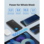 INIU Power Bank, Paling Tipis & Ringan USB C Triple 3A High-Speed 10000mAh Portable Charger, Flashlight Powerbank untuk iPhone Samsung Xiaomi