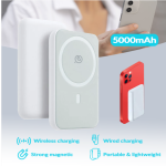Power Bank Pengisian Nirkabel 5000mAh, Dilengkapi Magnet