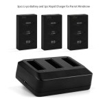 Parrot MiniDrones Charger Hub + 3 Paket Baterai 3.7V 600mAh untuk Jumping Sumo, Rolling Spider, Swing Mambo, Airborne, Baterai Hydrofoil
