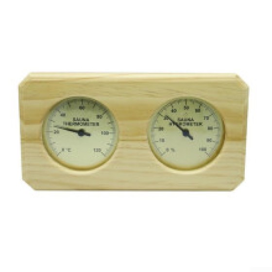 Termometer dan hygrometer sauna 2-in-1 termostat dalam/luar ruangan, cocok untuk sauna tradisional dan sauna barrel.
