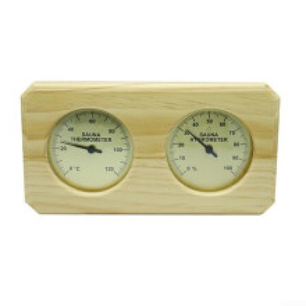 Termometer dan hygrometer sauna 2-in-1 termostat dalam/luar ruangan, cocok untuk sauna tradisional dan sauna barrel.