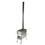 Kompor Sauna Kayu Bakar Portabel, Cocok untuk Berkemah, Bahan Stainless Steel, Lipat