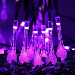 KINGCOO Outdoor Solar String Light, 20ft 30LEDs Waterproof Fairy Waterdrop Lights Decorative Ambiance Lighting for Garden, Outdoor, Patio, Lawn and