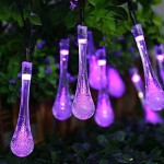 KINGCOO Outdoor Solar String Light, 20ft 30LEDs Waterproof Fairy Waterdrop Lights Decorative Ambiance Lighting for Garden, Outdoor, Patio, Lawn and