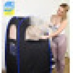 Runitude Portable Sauna Steam Tent | Full-Size Home Personal Sauna Detox Room | Infrared Touch Screen 1000W 2.6L Generator | Includes Seat