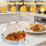 Penutup Tortilla Stainless Steel Pembuat Tacos untuk Burrito, Tacos, Quesadilla, Pangsit - Memasak Tanpa Berantakan
