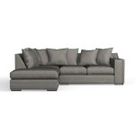 (Left-hand version, Seal Grey) Luxury Cruise Corner Sofa - Studded Armrests