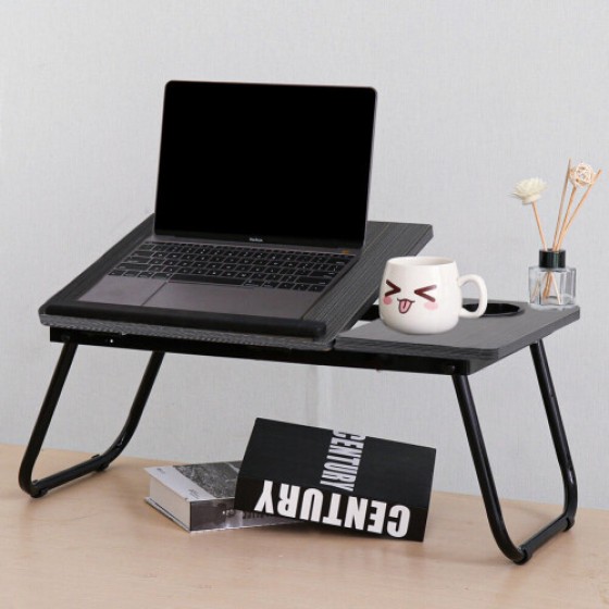Adjustable Laptop Bed Desk with Cup Holder