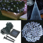 (Biru) 500 LED Lampu String Fairy Tenaga Surya untuk Taman, Pesta, Dekorasi Natal