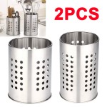 Set 2 Rak Peralatan Stainless Steel Rak Penyimpanan Dapur Rak Peniris