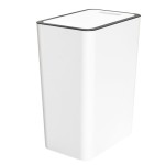 Press-Activated Trash Can with Lid, 15L Capacity, Plastic Material, Suitable for Bathroom, Toilet, Kitchen, White
