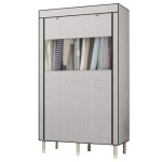 Portable fabric wardrobe, upright storage cabinet, 105x50x190 cm, clothes organizer.