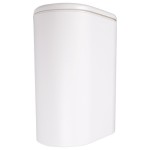 White Narrow Plastic Kitchen Trash Can, Press-Style Design