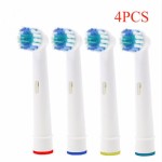 (Putih) 4 Paket Kepala Sikat Gigi Elektrik Pengganti Cocok untuk Kepala Bulat Braun