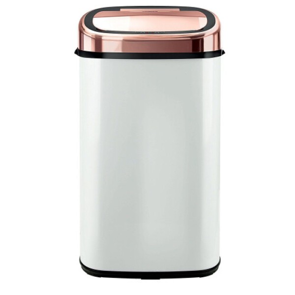 Tower T80904RW Kitchen Trash Can with Sensor Lid, Automatic Slow Close and Manual Close Function, 58L, White and Rose Gold