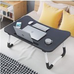 Black Laptop Desk | Laptop Bed Tray Table | Large Foldable Laptop Stand Desk with iPad and Cup Holder