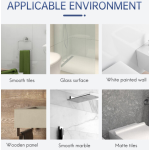 Rak Shower yang Dapat Diangkat, Persegi Panjang, Nampan Penyimpanan Lepas, Dukungan Plastik, Aksesori Dapur dan Kamar Mandi (25 mm)