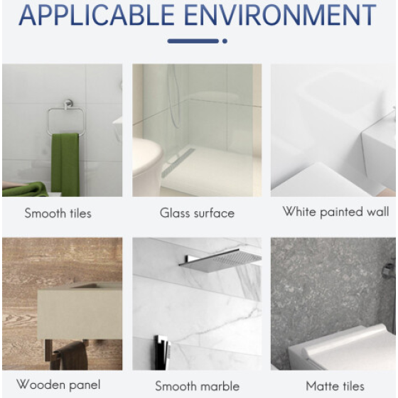 Rak Shower yang Dapat Diangkat, Persegi Panjang, Nampan Penyimpanan Lepas, Dukungan Plastik, Aksesori Dapur dan Kamar Mandi (25 mm)