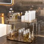 Rak Organizer Meja, Kamar Tidur untuk Rumah, Tempat Kosmetik, Kamar Mandi, Dapur, Rak Transparan Dua Lapis, A