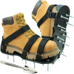 Lawn Aerator Shoes with Dual Straps On Instep & Shovel Heavy Duty Spiked Aerating Sandals Shoes Effective Aerating Universal Size Pre-Assembled Lawn