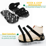 Lawn Aerator Shoes with Dual Straps On Instep & Shovel Heavy Duty Spiked Aerating Sandals Shoes Effective Aerating Universal Size Pre-Assembled Lawn