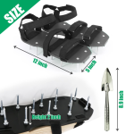 Lawn Aerator Shoes with Dual Straps On Instep & Shovel Heavy Duty Spiked Aerating Sandals Shoes Effective Aerating Universal Size Pre-Assembled Lawn