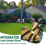 Lawn Aerator Shoes with Dual Straps On Instep & Shovel Heavy Duty Spiked Aerating Sandals Shoes Effective Aerating Universal Size Pre-Assembled Lawn