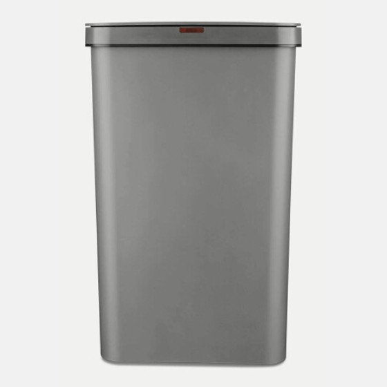 50L Rectangular Sensor Trash Can, Plastic Outer Material, Fingerprint-Resistant Coating, Gray