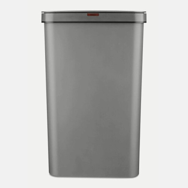 50L Rectangular Sensor Trash Can, Plastic Outer Material, Fingerprint-Resistant Coating, Gray