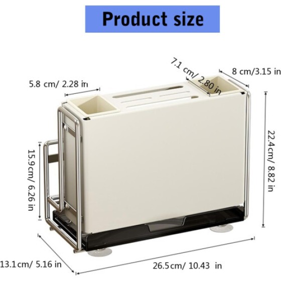 现代优雅厨房用品收纳架 - 多层白色壁挂式餐具与锅盖架