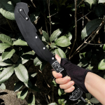 Black Folding Sickle with Stainless Steel Blade & Scabbard Suitable for Agricultural Mowing