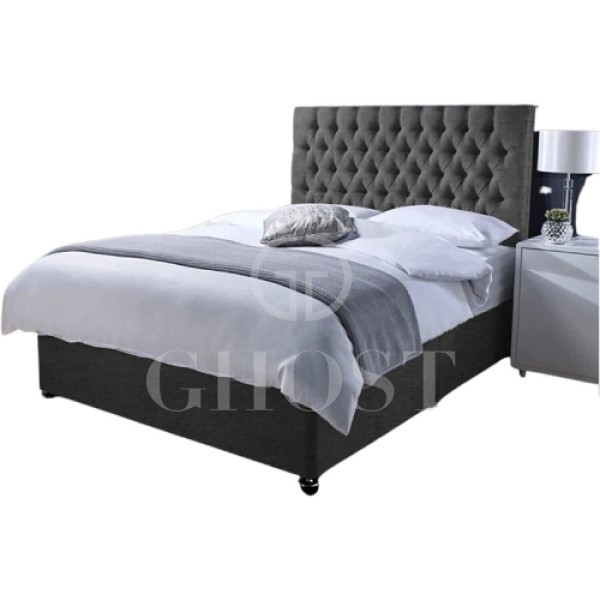 4フィート6インチダブルベッド（135 x 190cm）、スチール製）整形外科用ソファベッドセット、マットレスとヘッドボード付き