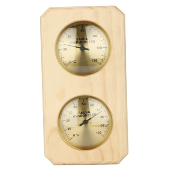 Termometer dan hygrometer ruang sauna, pengukur suhu montok dinding, cocok untuk rumah dan ruang sauna, mudah dibaca.