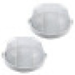 Lampu meja aluminium die-cast kaca putih, set 2, ukuran 7.1x7.1x3.1 inci.