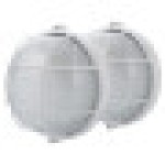 Lampu meja aluminium die-cast kaca putih, set 2, ukuran 7.1x7.1x3.1 inci.