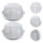 Lampu meja aluminium die-cast kaca putih, set 2, ukuran 7.1x7.1x3.1 inci.