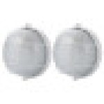 Lampu meja aluminium die-cast kaca putih, set 2, ukuran 7.1x7.1x3.1 inci.