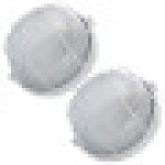 Lampu meja aluminium die-cast kaca putih, set 2, ukuran 7.1x7.1x3.1 inci.