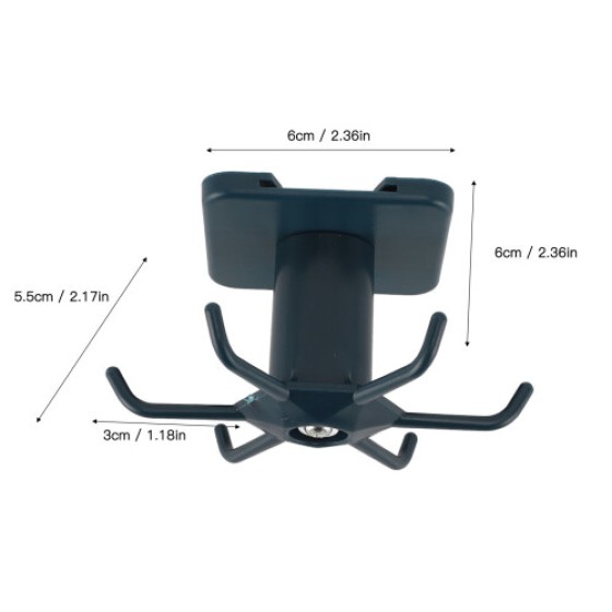 Gantungan Alat Dapur ABS Cakar Perekat Kuat Putar 360° Biru