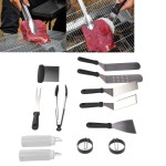 Set 12 buah alat BBQ stainless steel food grade tahan panas dengan tas jinjing