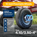 Heavy Duty Mesh Steel Garden Cart 880 Lbs Capacity Folding Utility Wagon with Removable Sides and 10 Inch Wheels Red