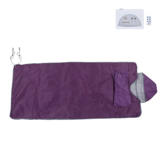 Selimut sauna inframerah jauh dengan penutup tudung, selimut pemanas sauna pelindung multilayer, selimut terapi tubuh, cocok untuk salon kecantikan, steker AS, 110V.