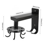 Rak Alat Dapur Aluminium, 6 Gantungan, Hitam, 135x130x50mm