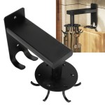 Rak Alat Dapur Aluminium, 6 Gantungan, Hitam, 135x130x50mm