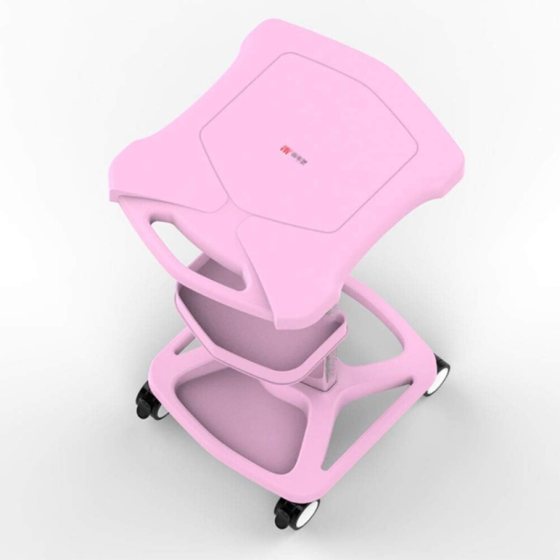Kereta Dorong yang Dapat Dipindahkan, Kereta Penyimpanan untuk Dapur dan Salon Kecantikan - Kereta Gelembung Kecil Pink dengan Roda Rem, Kapasitas 50Kg, 38 X 46 X 73Cm