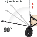 Collapsible Wagon, Portable Garden Cart with Adjustable Handle, 120L Capacity, Lightweight Folding Cart for Grocery Shopping and Camping