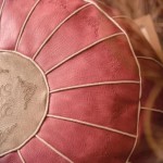 (Brown) Moroccan Leather Pouf Set